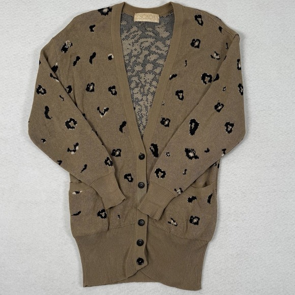 Escada by Margaretha Ley Vintage Animal‎ Print Cardigan Sweater - Picture 2 of 11